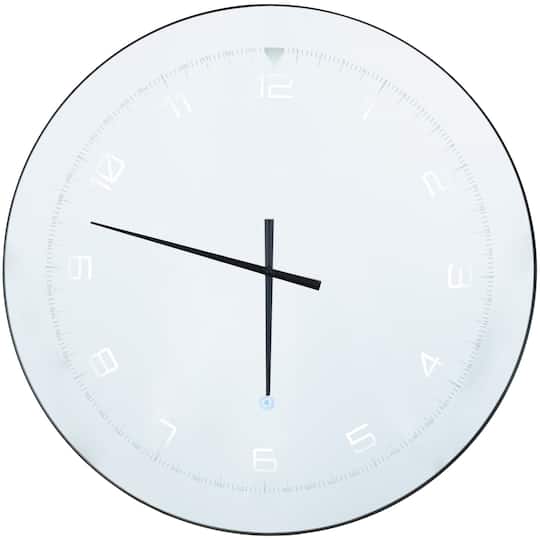 28" Multicolored Glass LED Decorative Wall Clock with Black Clock Hands & White Numbers